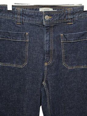 Paris Atelier Other Stories High Rise Wide Leg Cropped Jeans Patch Pocket Denim
